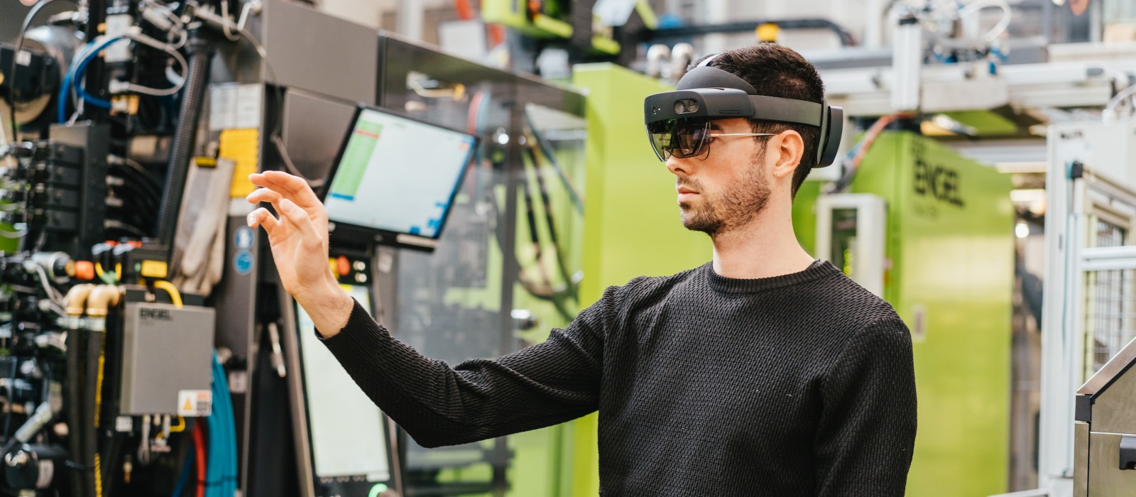 The HoloLens in action The HoloLens in action