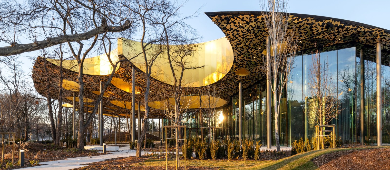 Das «House of Music Hungary» im Stadtpark von Budapest Das «House of Music Hungary» im Stadtpark von Budapest