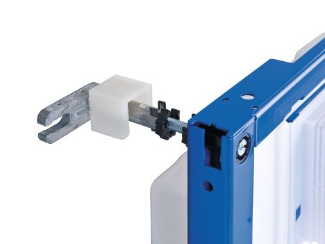 Nahaufnahme einer oberen Ecke des Installationssystems.