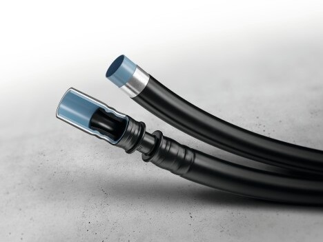 Nahaufnahme von zwei leichtgewichtigen Rohren.