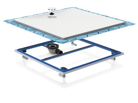 Die Duschfläche Setaplano mit Installationssystem.