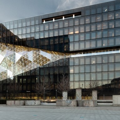 A modern building with a lot of glass.