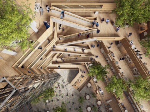 Inner courtyard of the Ferring Pharmaceuticals headquarters