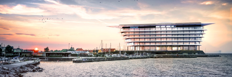 The new headquarters of the pharmaceutical company Ferring Pharmaceuticals in Kastrup, Denmark.