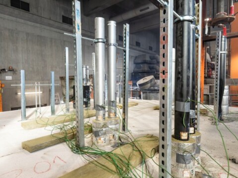 Sensors are used to constantly check the temperature of the FlowFit pipes during the test.