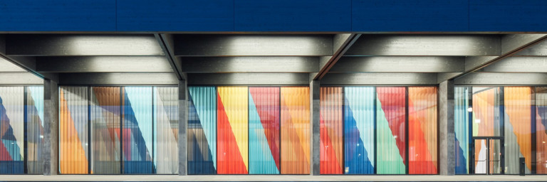The "inner façade" of Kepler Hall covered with 800 metres of fabric.