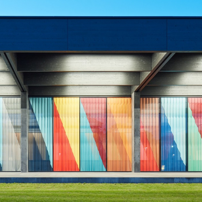 The "inner façade" of Kepler Hall covered with 800 metres of fabric.