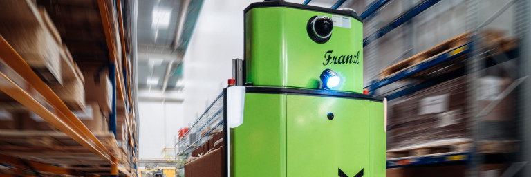 Driverless transport system at the Autsrian plant in Pottenbrunn