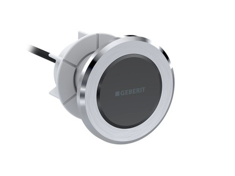 Geberit WC flush control with electronic flushing triggering, mains operation, double-volume flushing, and Infrared button