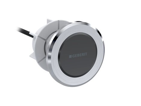 Geberit WC flush control with electronic flushing triggering, mains operation, double-volume flushing, and Infrared button