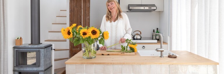 Dutchwoman Marjolein Jonker in her Tiny House.