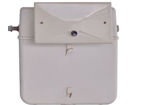 A white, concealed cistern.