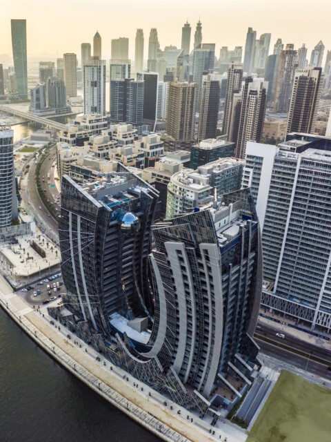 Wie eine Auster mit Perle: Der DaVinci Tower in Dubai. (©DAR Global)