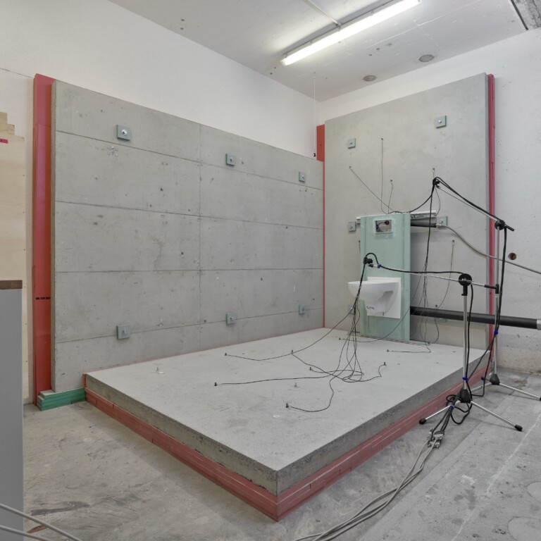 Messraum für akustische Tests an Baumaterialien in einem Labor